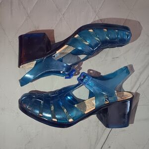 Blue Strappy Women's Heels